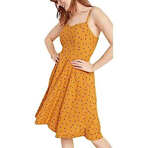 Old Navy Mustard Yellow Polka Dot Fit & Flare Cami Dress – Size Small